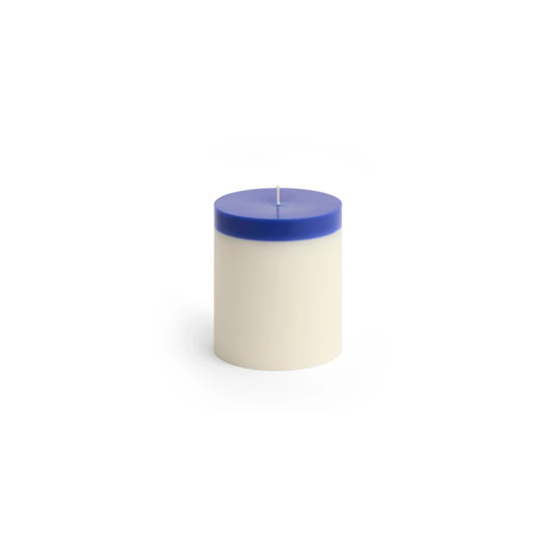Silo Kerze Medium, Ivory / Royal Blue