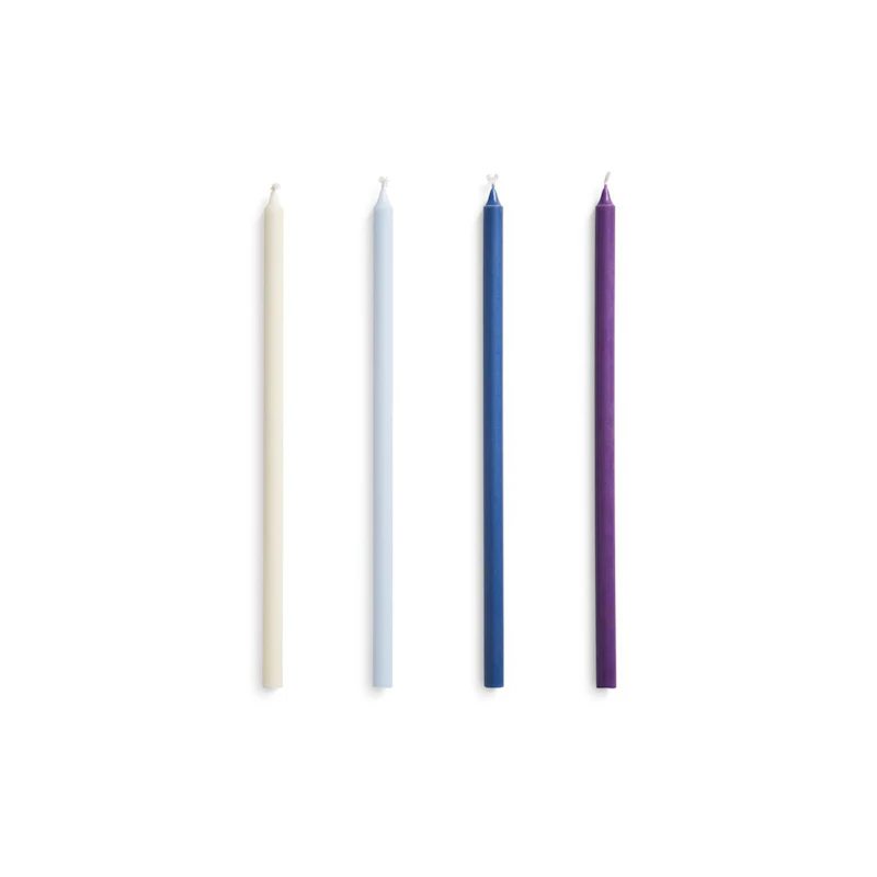 Slim Kerze 4-er Set, Blau / Lila