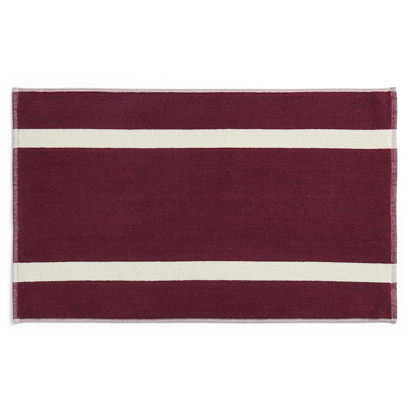Stripe Badematte, Burgunderrot