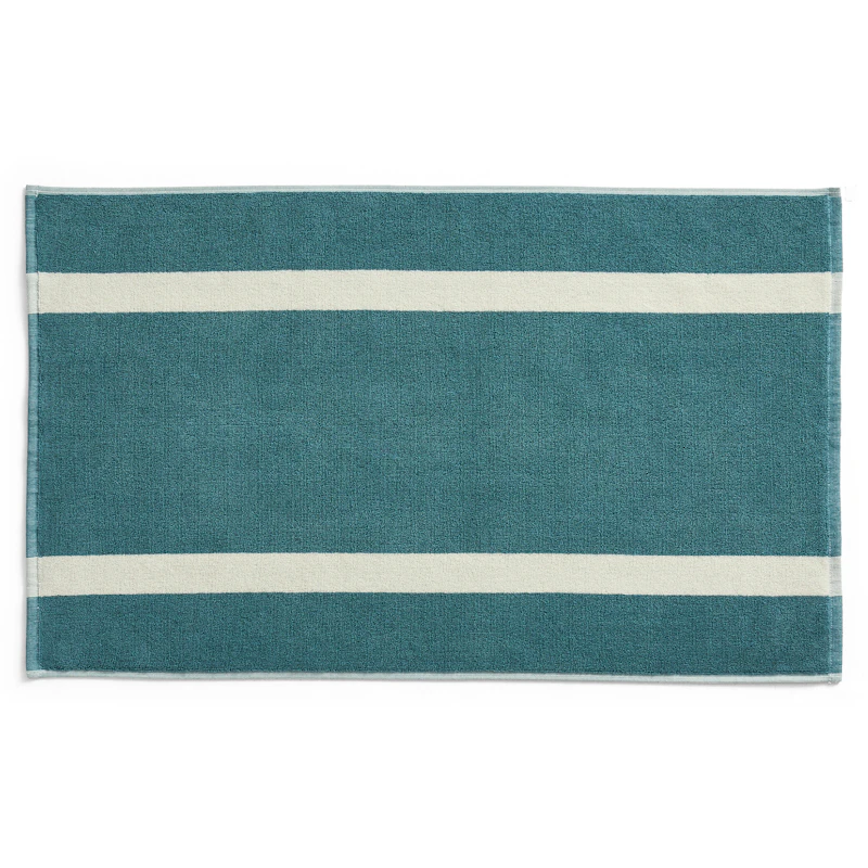 Stripe Badematte, Petrolblau