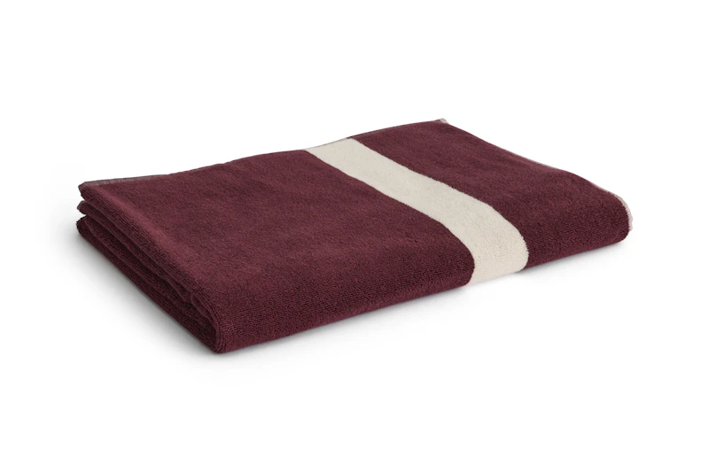Stripe Bath Towel 100x150 cm, Burgundy