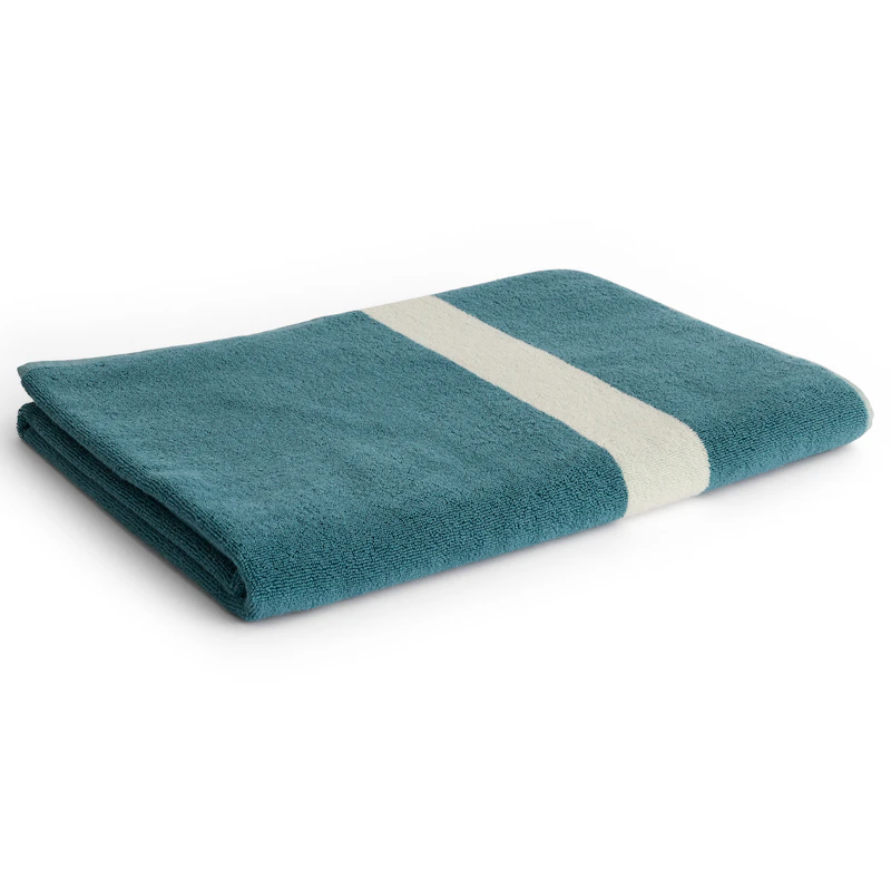 Stripe Bath Towel 100x150 cm, Petrol Blue