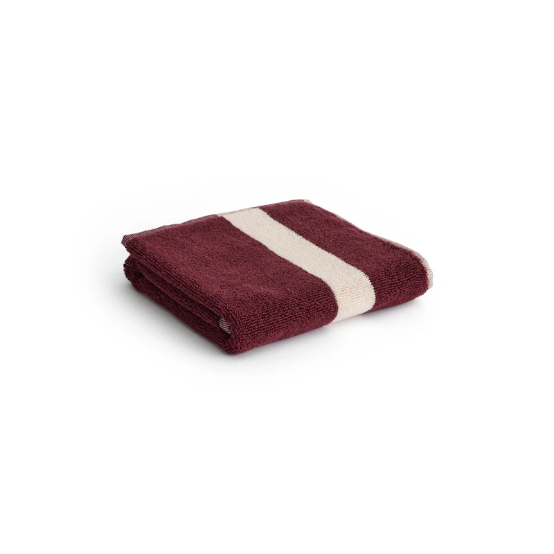 Stripe Towel 40x60 cm, Burgundy