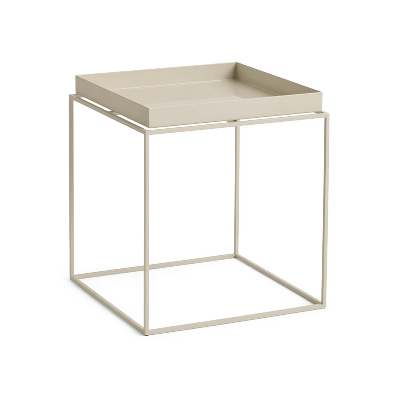 Tabletttisch 40x40 cm, Warmes Beige