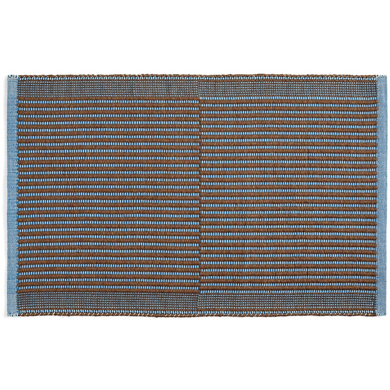 Tapis Teppich 60x95 cm, Blau/Kastanienbraun