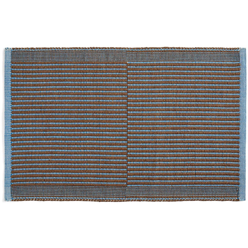 Tapis Teppich 60x95 cm, Blau/Kastanienbraun