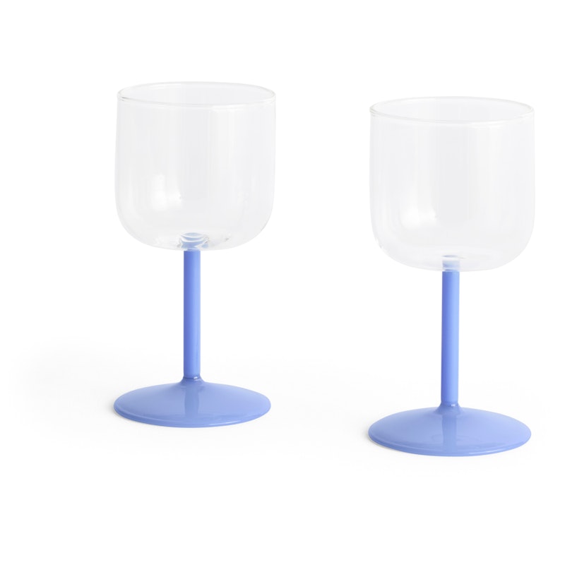 Tint Weinglas 2-er Set, Transparent / Jade Blue