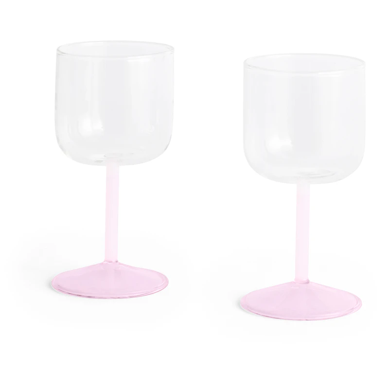 Tint Weinglas 2-er Set, Rosa / Transparent