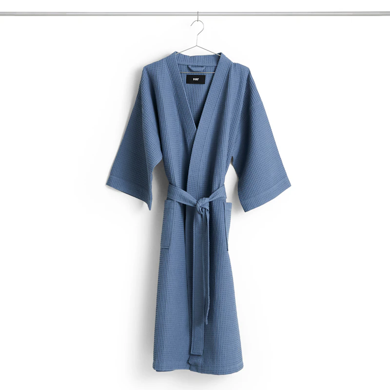 Waffle Bademantel, Dusty Blue