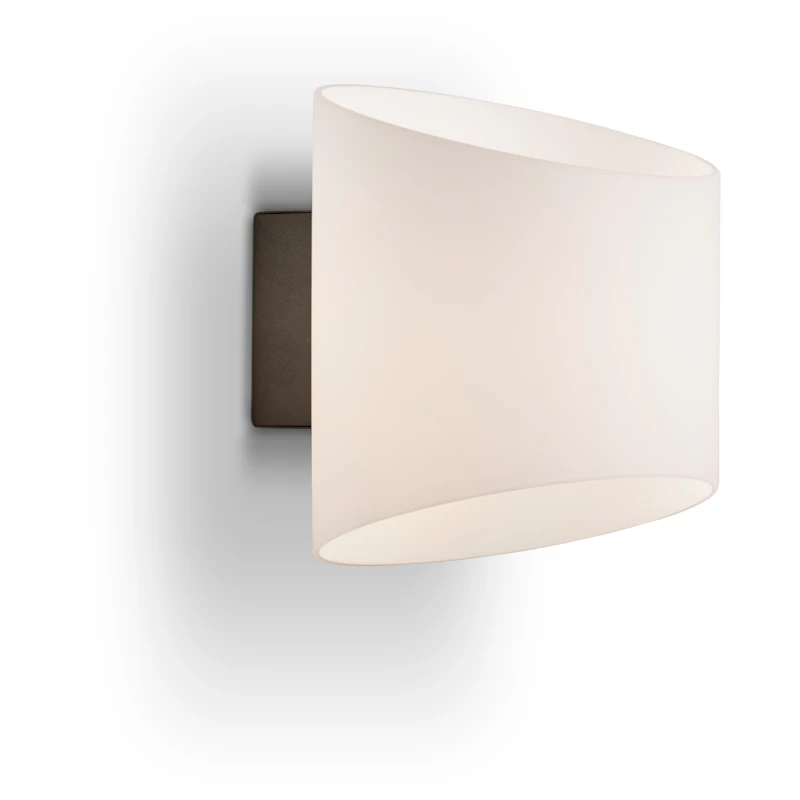 Evoke Wandleuchte Oval, Anthrazit / Opalglas