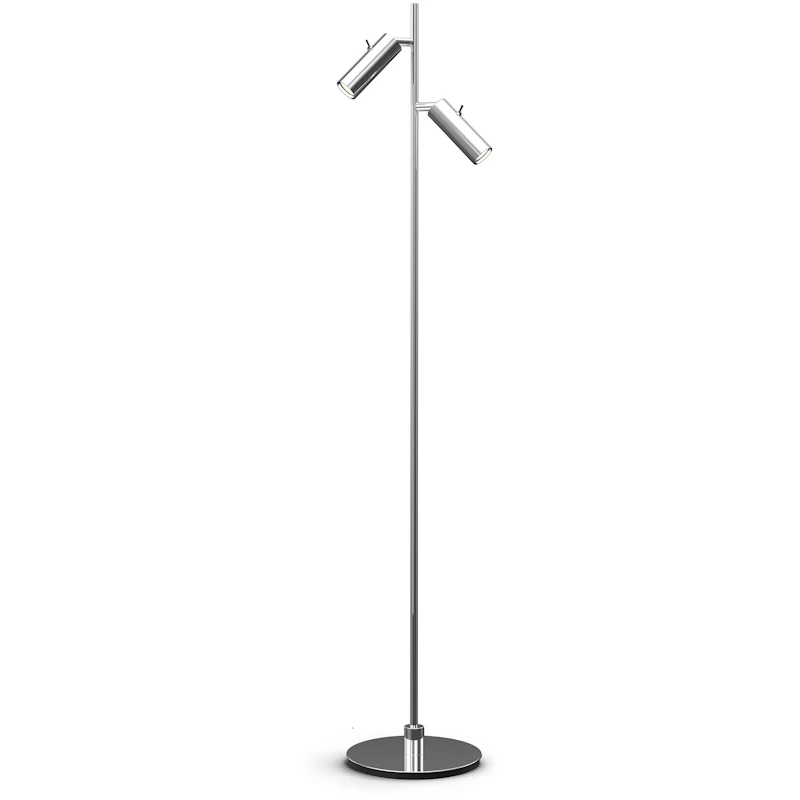Pipeline Stehlampe Doppelt, Chrom