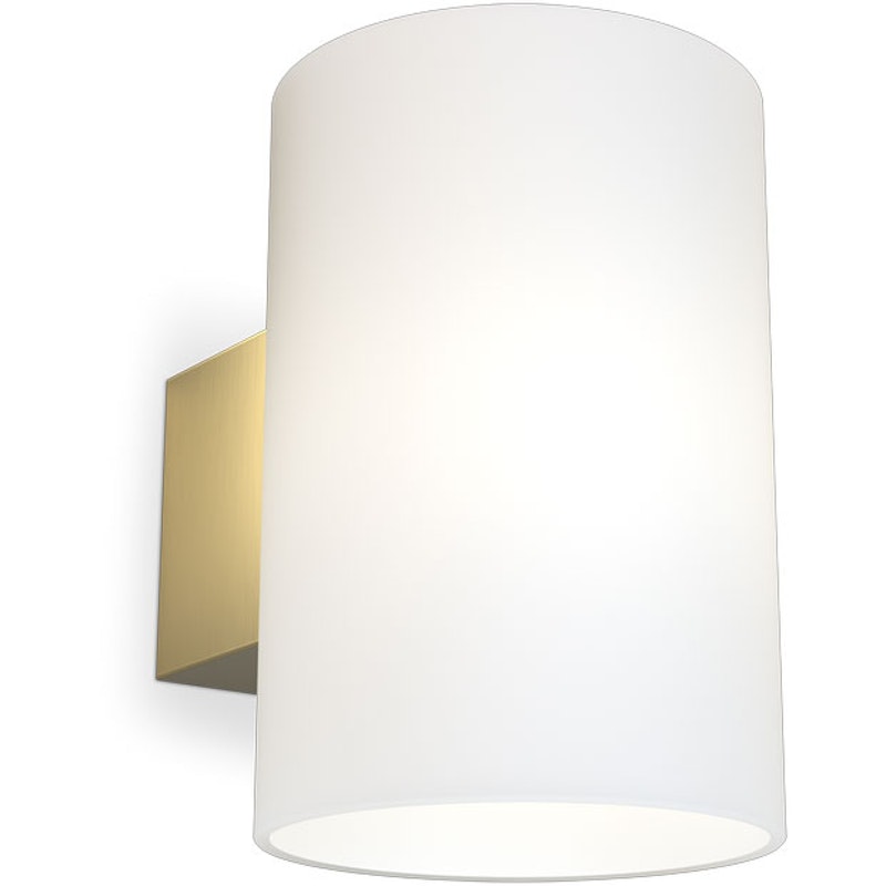 Evoke Wandleuchte 180 mm, Satin Messing / Opalglas