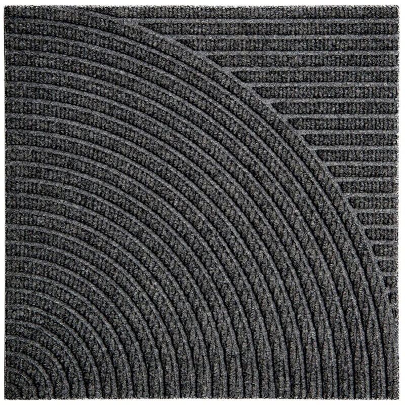 Zen Fußabtreter 45x45 cm Horizontal & Circular, Grey