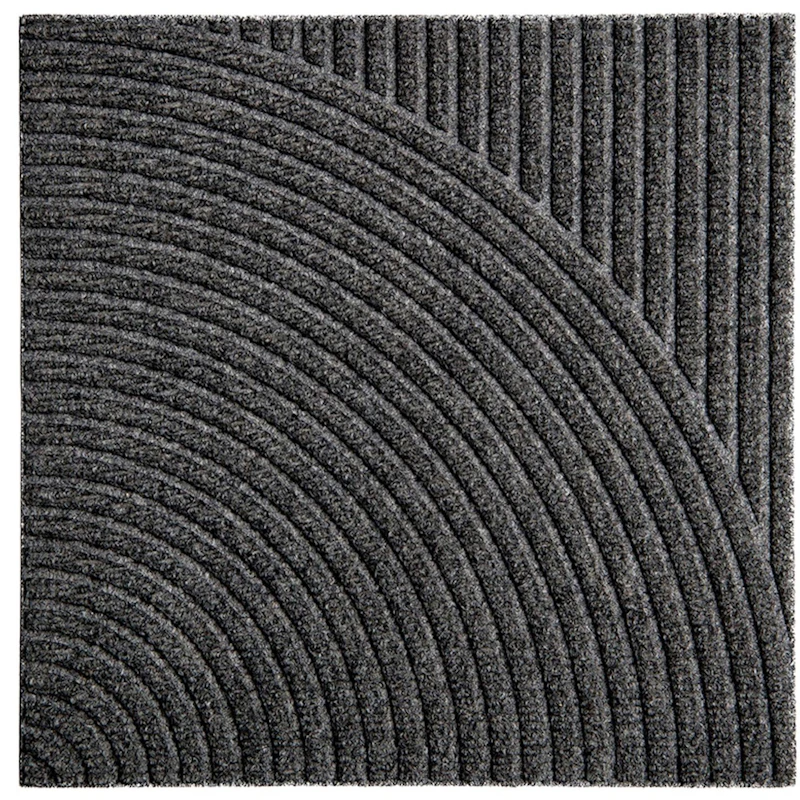 Zen Fußabtreter 45x45 cm Vertical & Circular, Grey