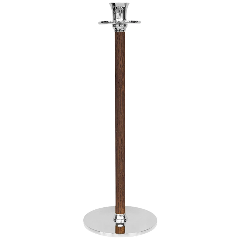 Alto Basso Kerzenhalter 35 cm, Walnussfarben/Vernickelt