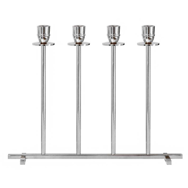 Alto Candlestick for 4 Candles, Nickel plated Brass