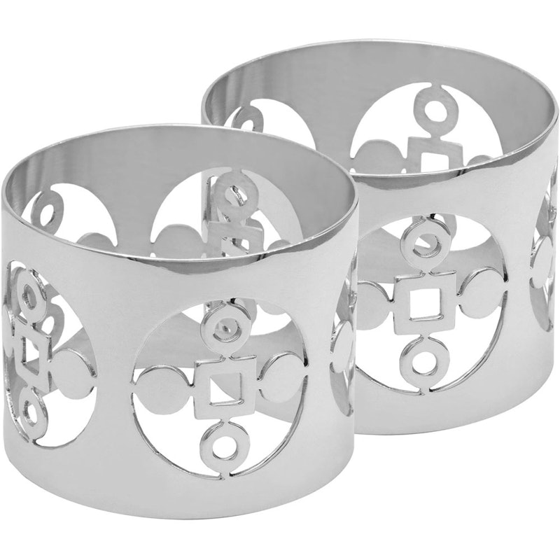 Anima Gemella Serviettenring 2-er Set, Vernickelt Messing