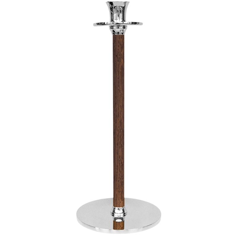 Alto Basso Kerzenhalter 35 cm, Walnussfarben/Vernickelt