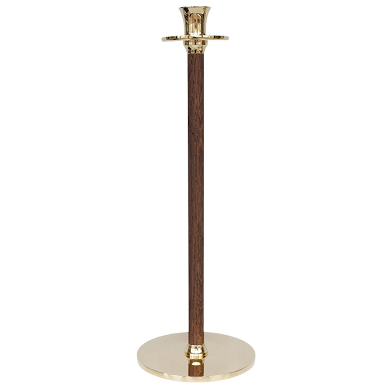 Alto Basso Kerzenhalter 35 cm, Walnussfarben/Messing