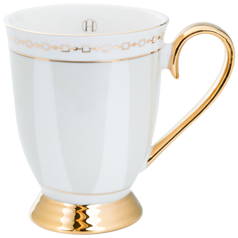 Strisce Tasse Mit Fuß, Greige