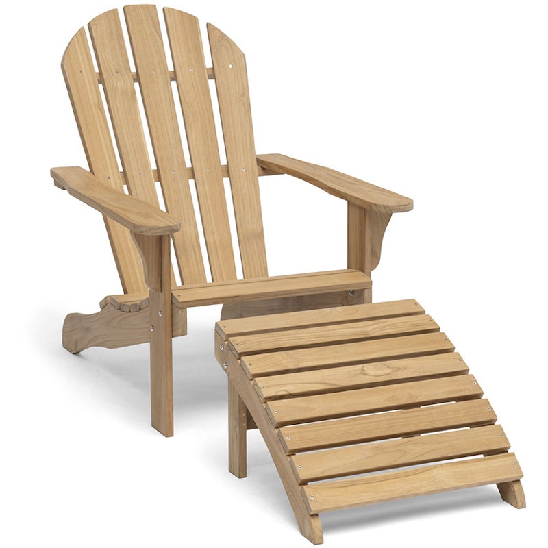 Tennessee Liegestuhl Mit Fußhocker, Teak