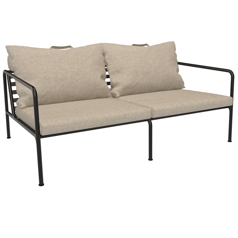 Avon 2-Sitzer-Sofa, Papyrus / Schwarz