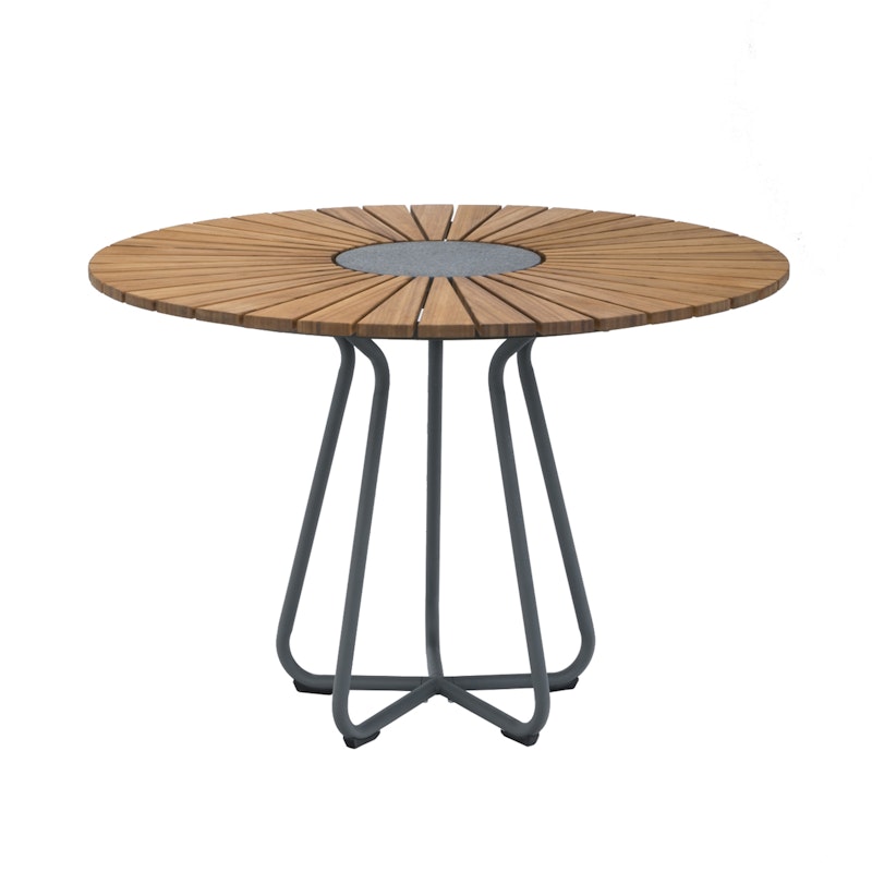 Circle Dining Table 110 cm, Bamboo/Grey