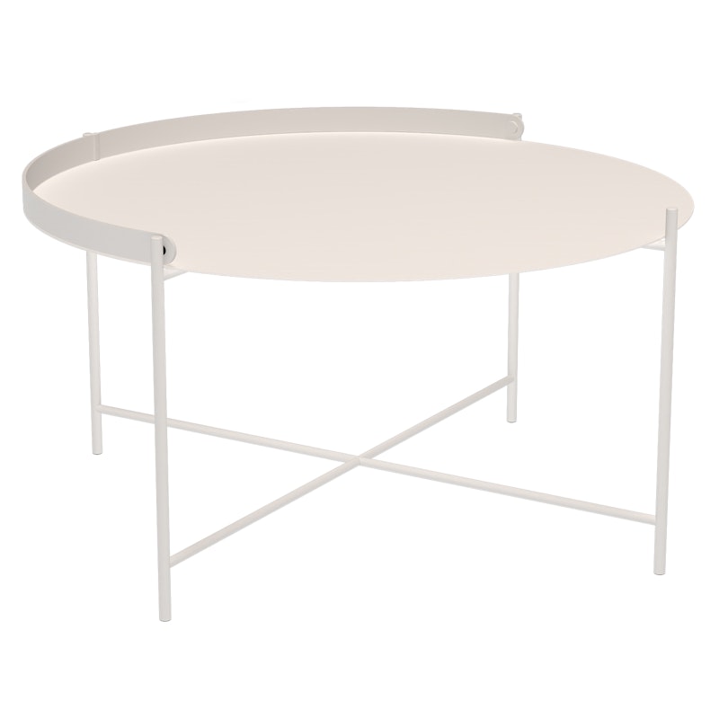 Edge Tabletttisch Ø76 cm, Muted White