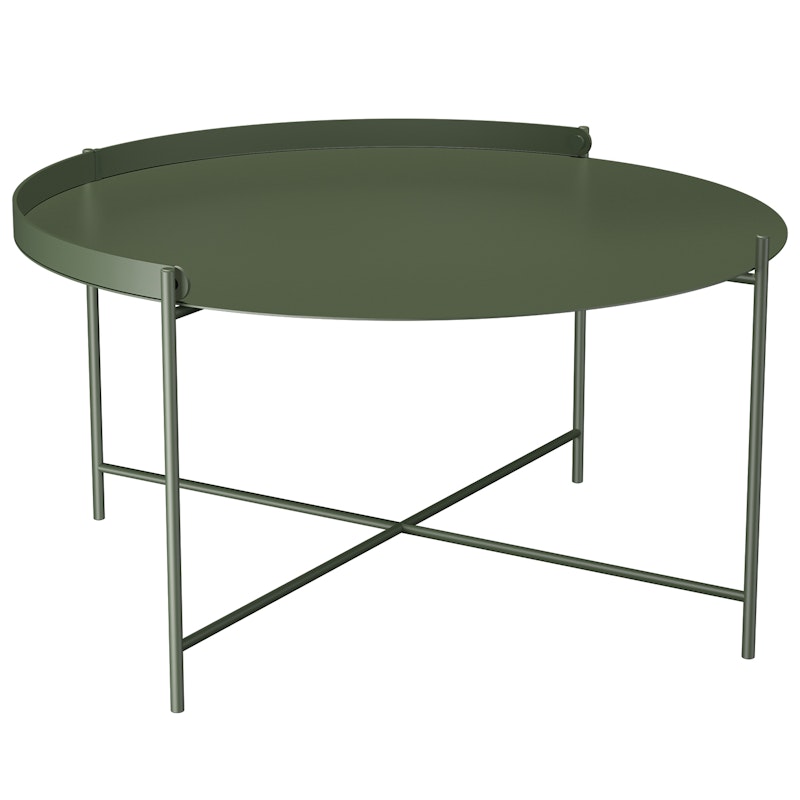 Edge Tabletttisch Ø76 cm, Olivgrün