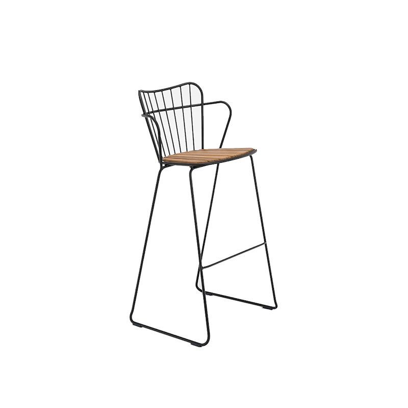 Paon Bar Chair, Black/Bamboo