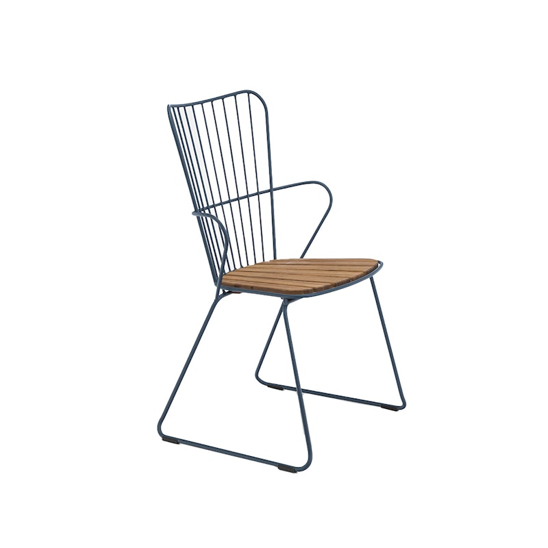 Paon Dining Chair, Midnight Blue/Bamboo