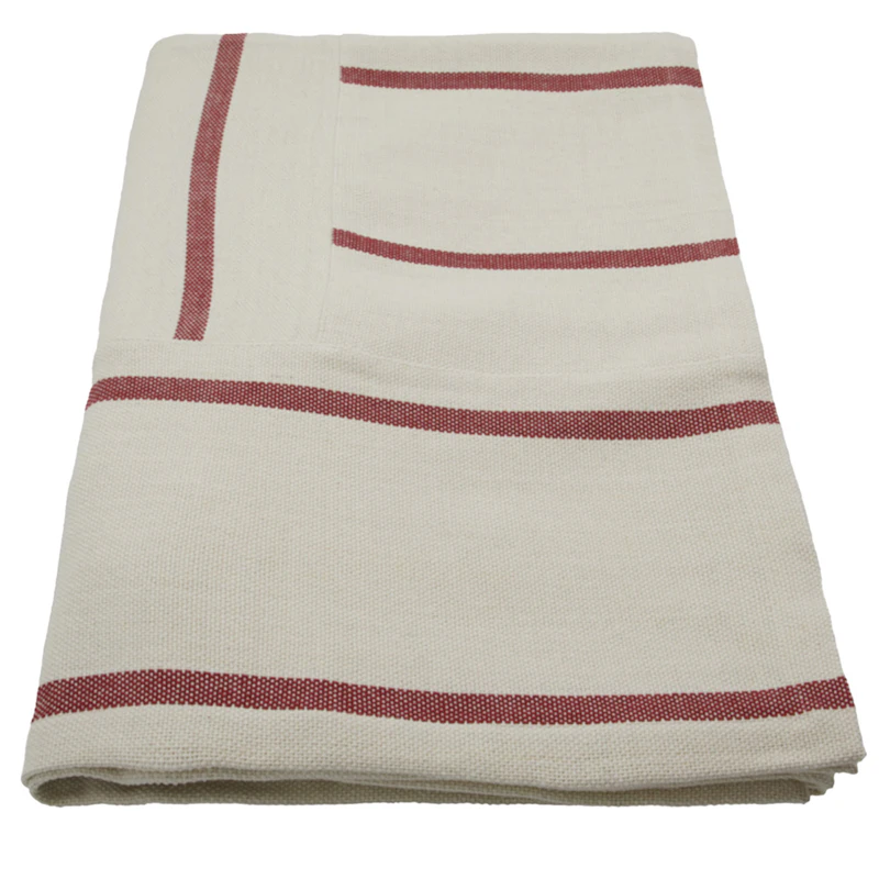 HDNula Tagesdecke 250x250 cm, Dunkelrot / Altweiß