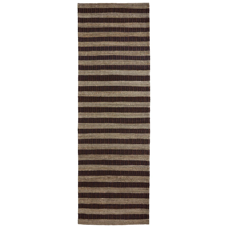 Block Teppich 90x300 cm, Braun/Natur