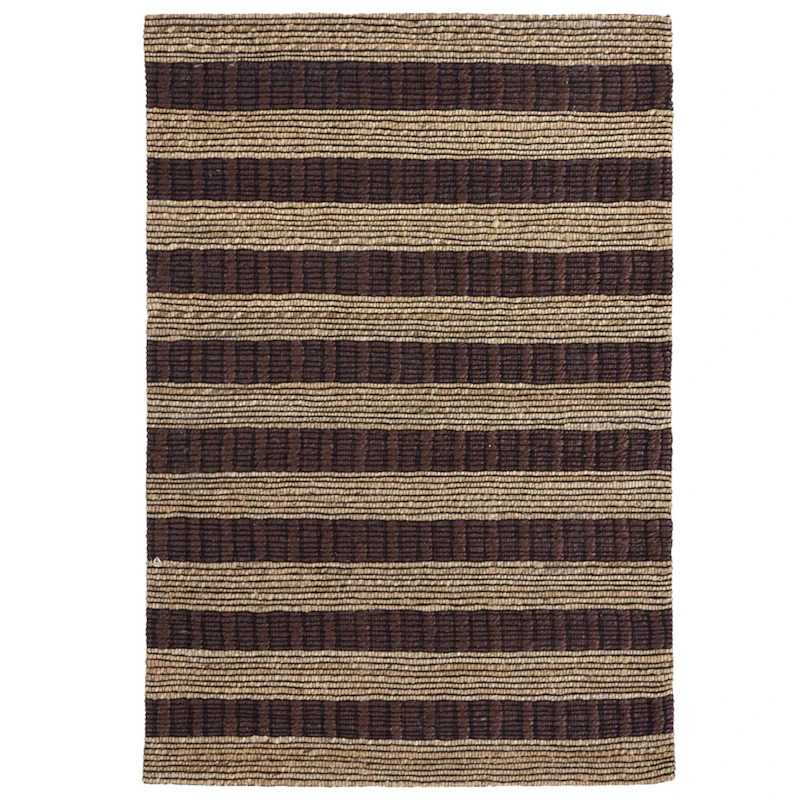 Block Teppich 85x130 cm, Braun/Natur