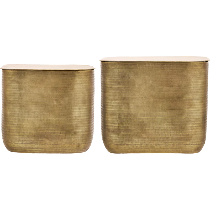 Cajas Kaffeetisch Mit Aufbewahrung 2 Teile, Golden