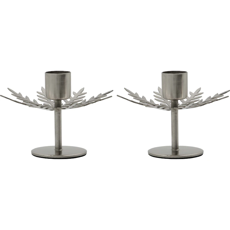 Snowflake Kerzenhalter 2-er Set, Silber
