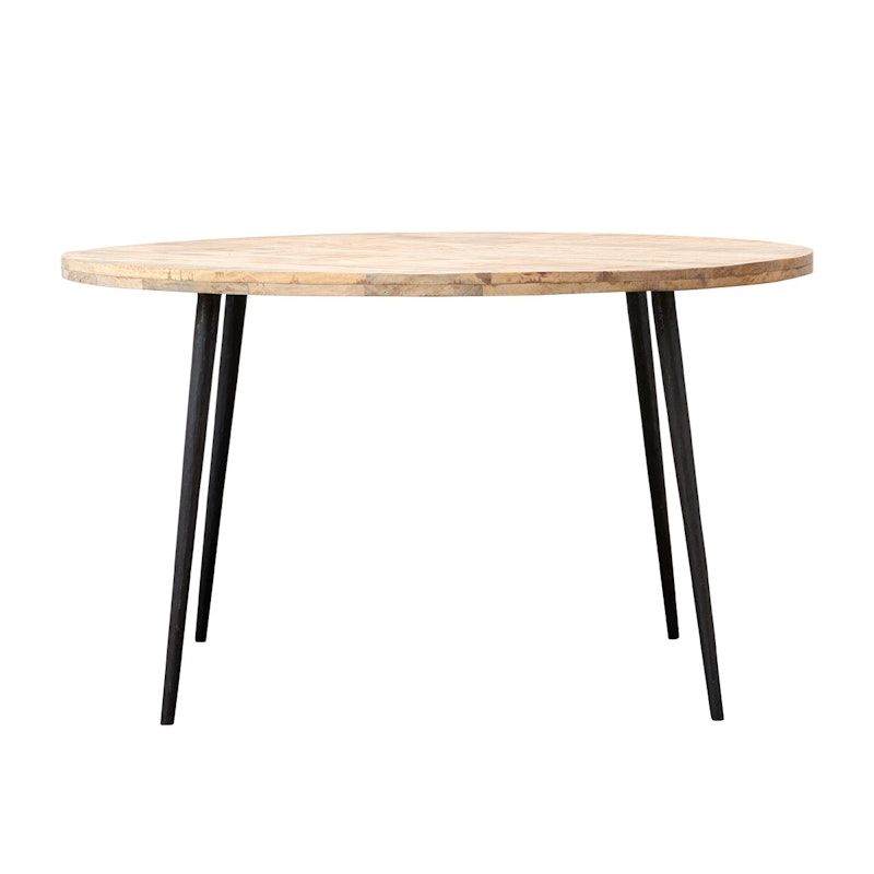 Club Esstisch Ø130 cm, Schwarz/Natur