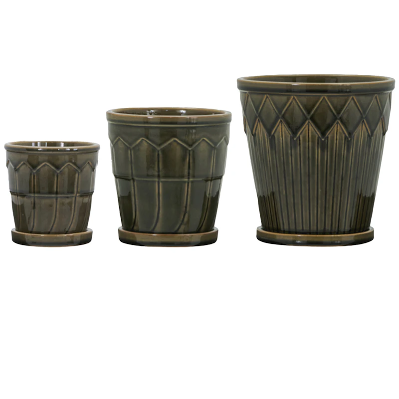 Cora Übertopf 3-er Set, Grau