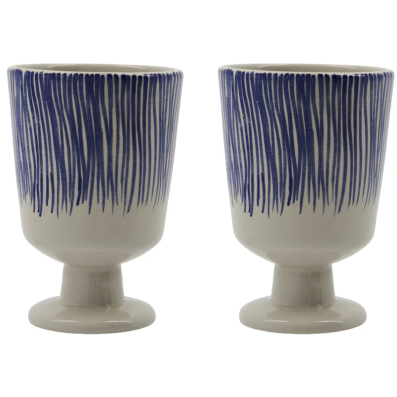 Diva Tasse 2-er Set Mit Fuß, Blau