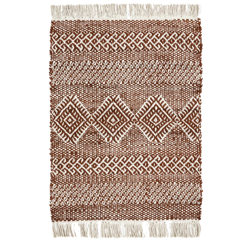 Ethnic Teppich 60x90 cm, Braun/Natur
