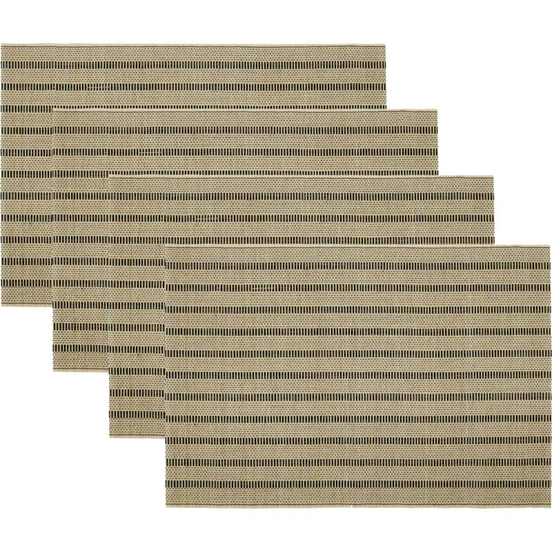 HDFica Tischset 4-er Set, Schwarz / Natur