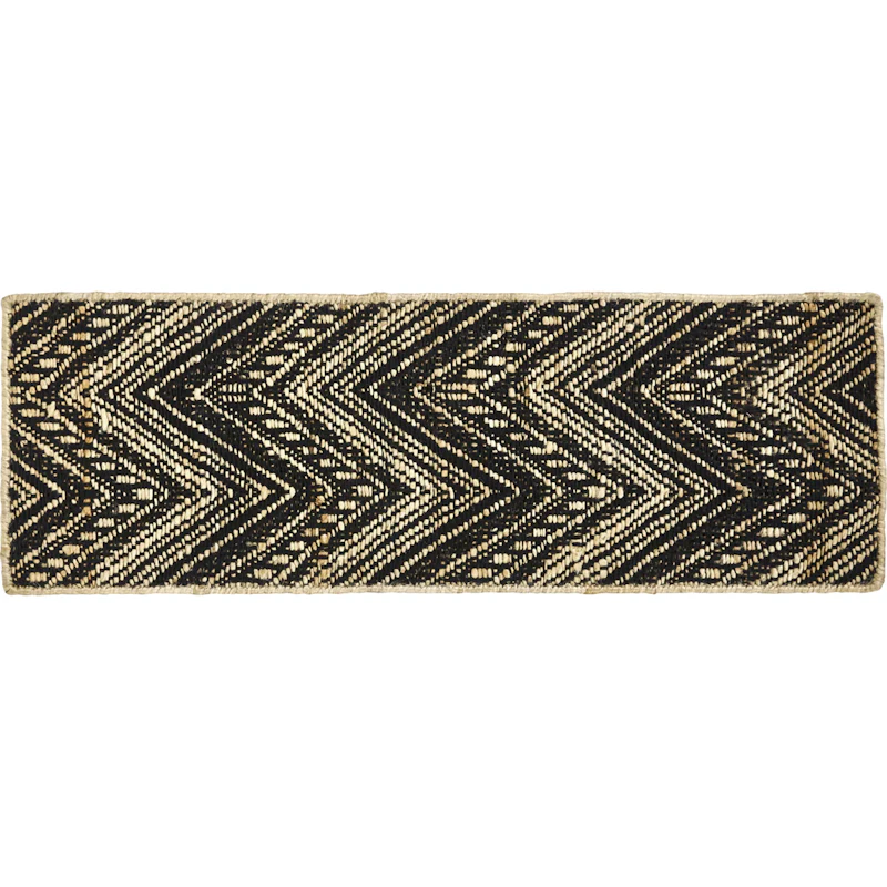 HDMonta Teppich 28x83 cm, Schwarz / Natur