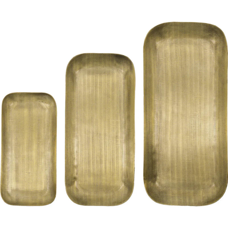 HDPlato Tablett Golden 3-er Set