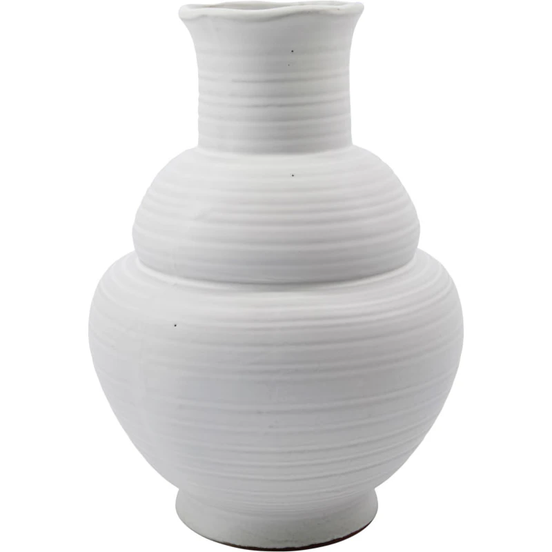 Liva Vase Steingut H29 cm, Weiß