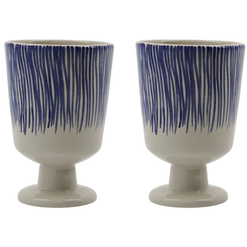 Diva Tasse 2-er Set Mit Fuß, Blau