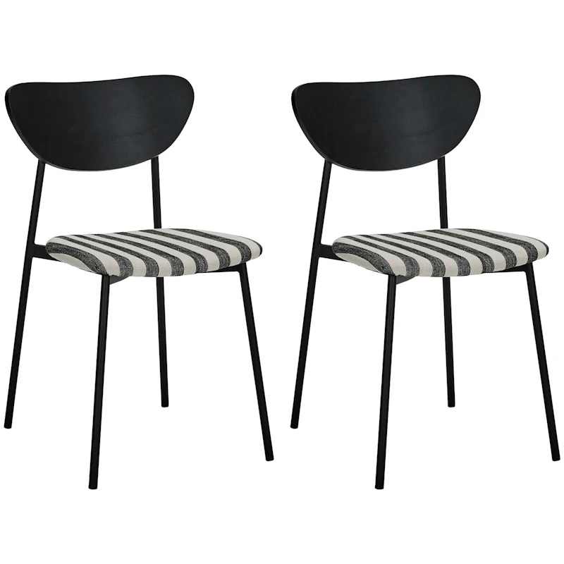 Must Stuhl 2-er Set, Schwarz/Weiß