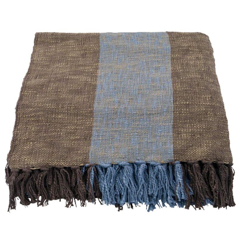 Ponra Tagesdecke 130x180 cm, Braun/Hellblau
