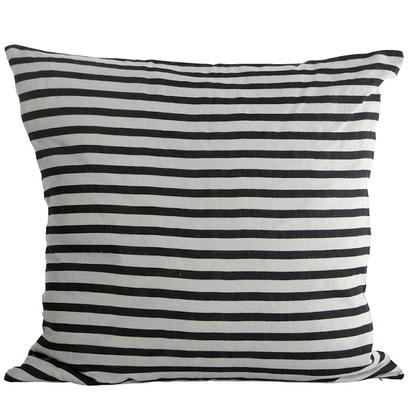 Stripe Kissenbezug 50x50cm, Schwarz/Grau