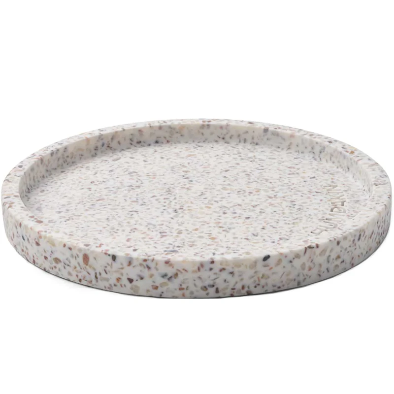 Terrazzo Tablett Ø20 cm, Weiß