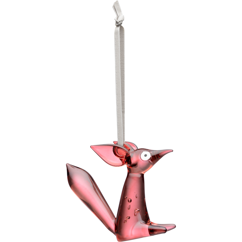 Vulpes Glasdekoration 80 mm, Kirschrot